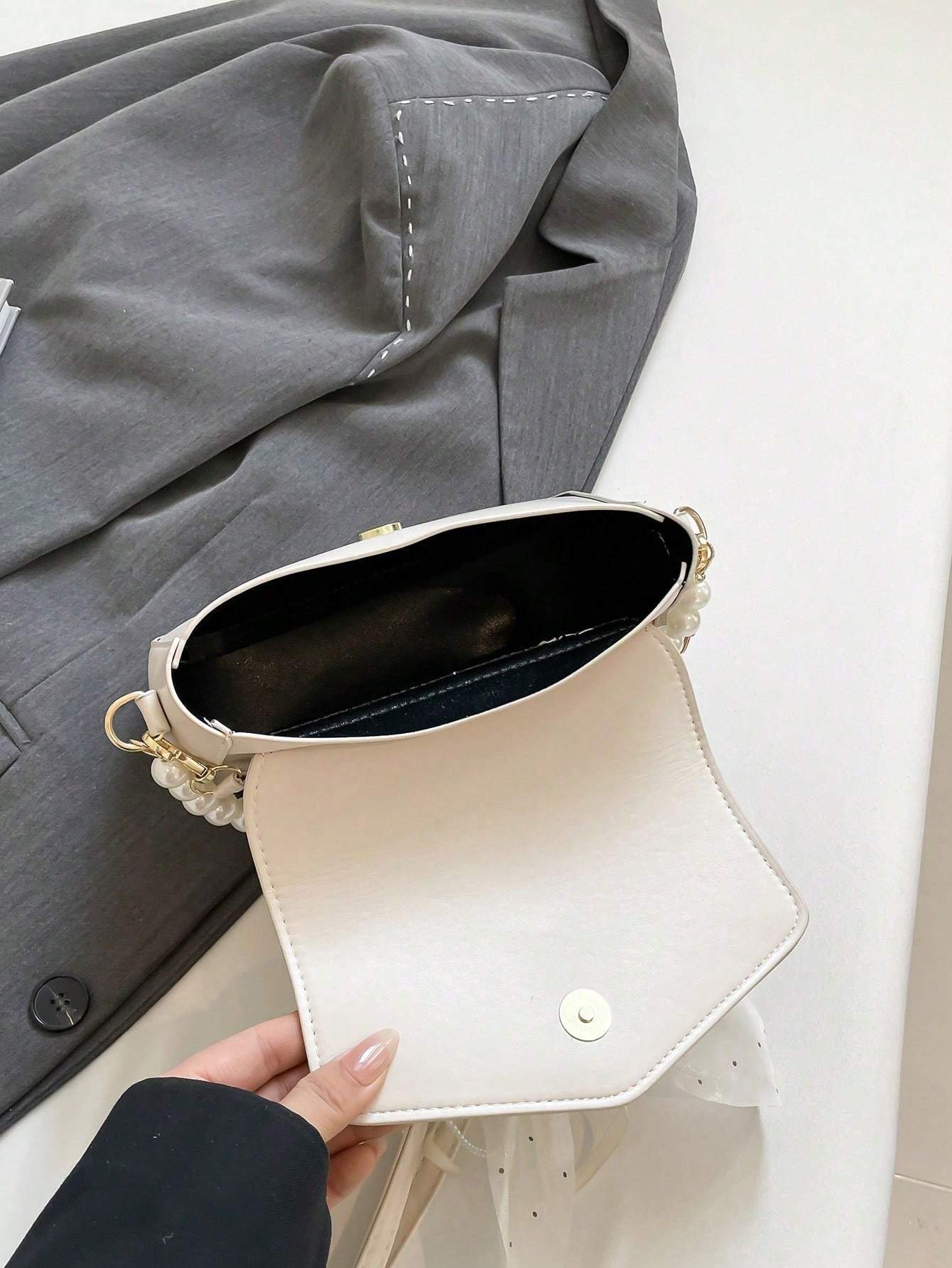 Bowknot Lace Pearl Handbag Fashion Bag Women's Shoulder Crossbody Bag