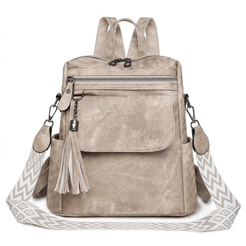Retro Simple New Tassel Backpack For Women