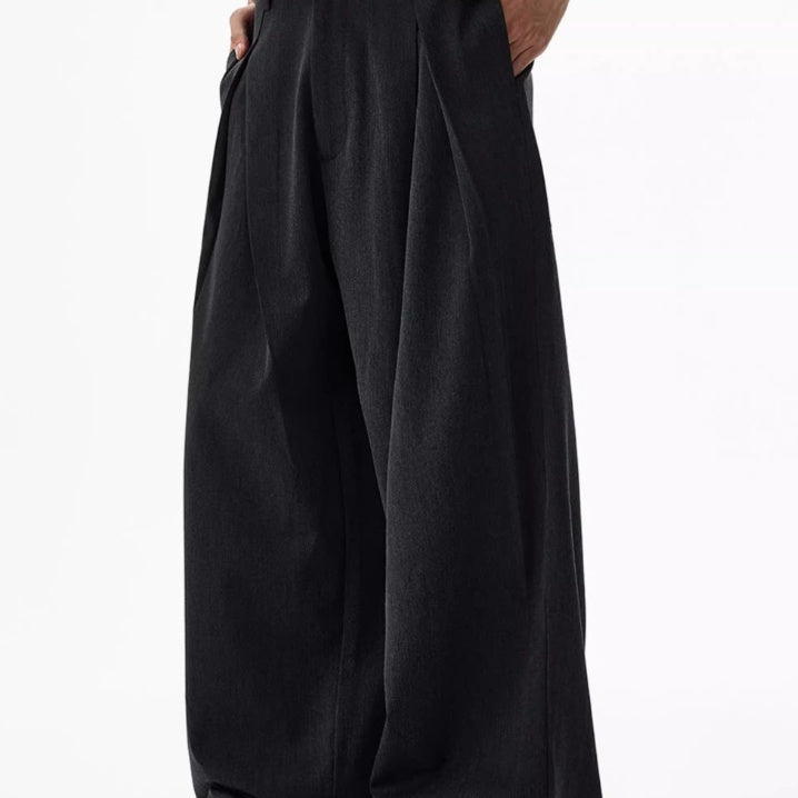 Design Sense Double Pleated Profile Suit Pants Men And Women High Sense