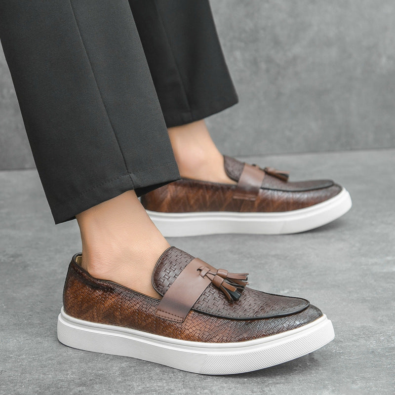 Casual Fashion Men's Plus Size Fringed Leather Shoes