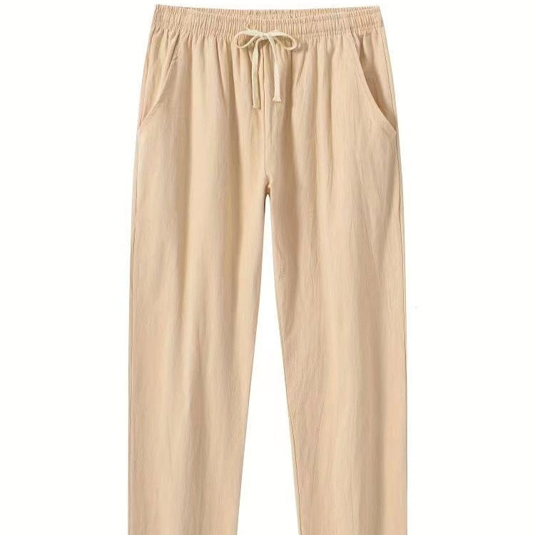 Cotton And Linen Beach Pants Men's Loose Casual