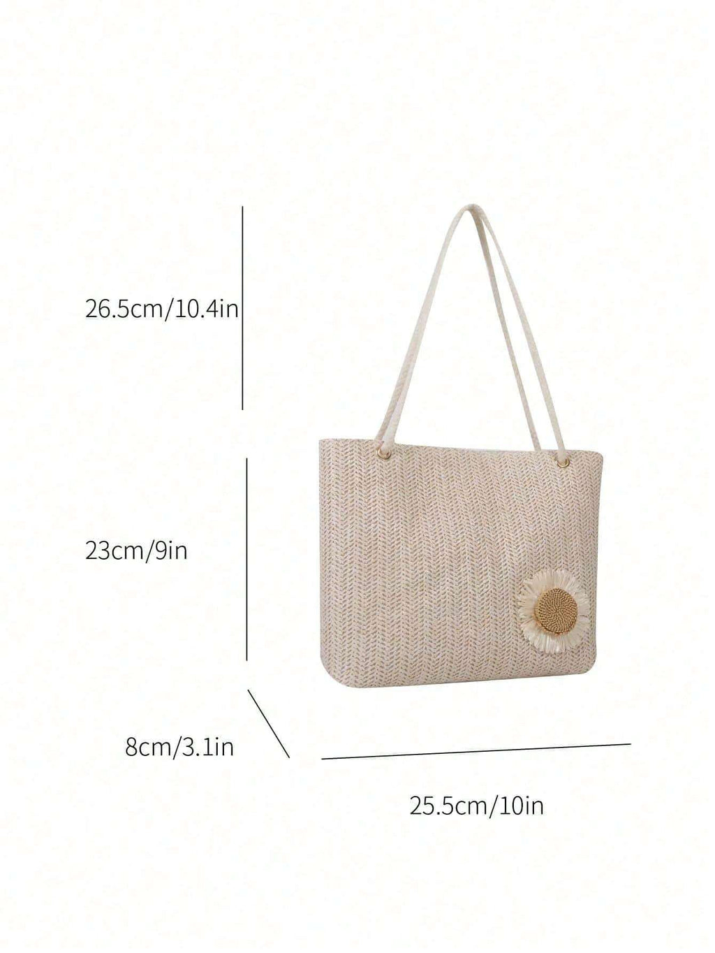 Women's Large Capacity Shoulder Bag New Style Fashion Korean Style Woven Handbag Student Tote Bag