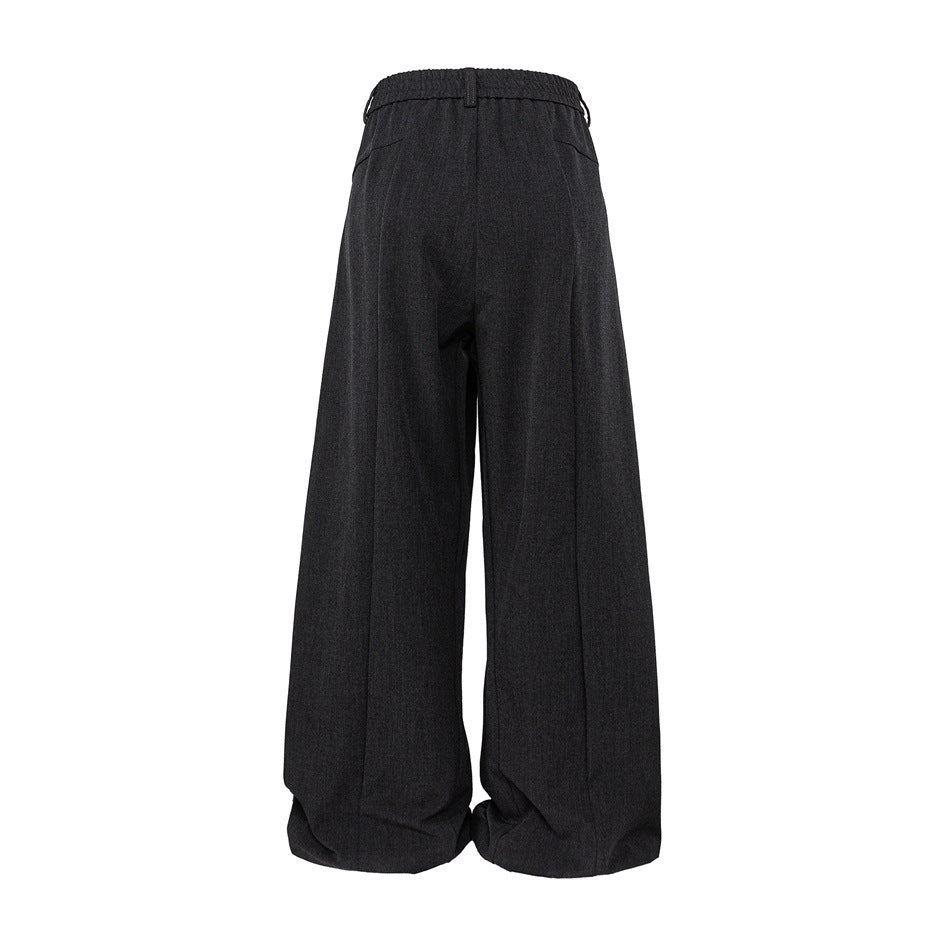 Suit Pants Draping Effect Breasted Placket Trousers For Men