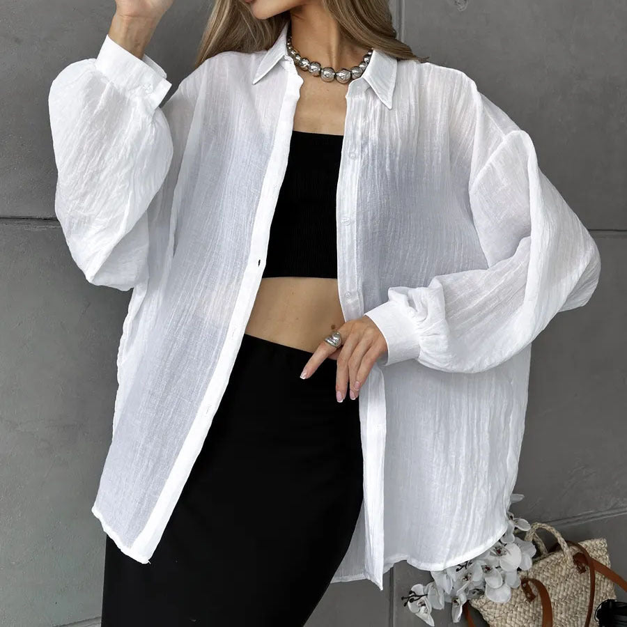 Women's Casual Fashion Solid Color Shirt