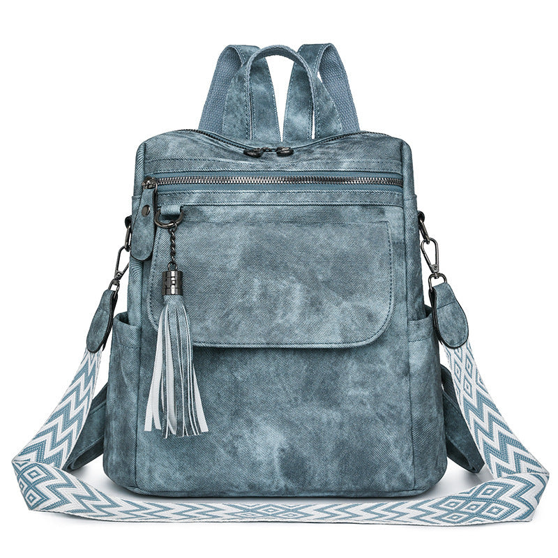 Retro Simple New Tassel Backpack For Women