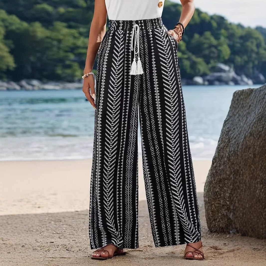 Black Korean Style Straight-leg Pants Women's Trousers