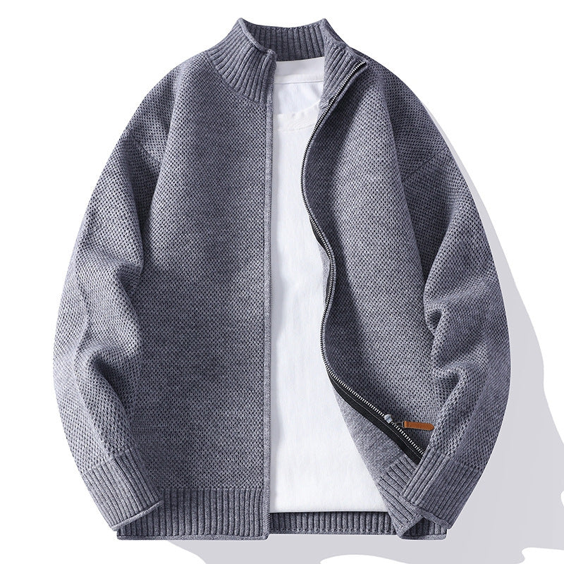 Men's American-style Solid Color Sweater Coat