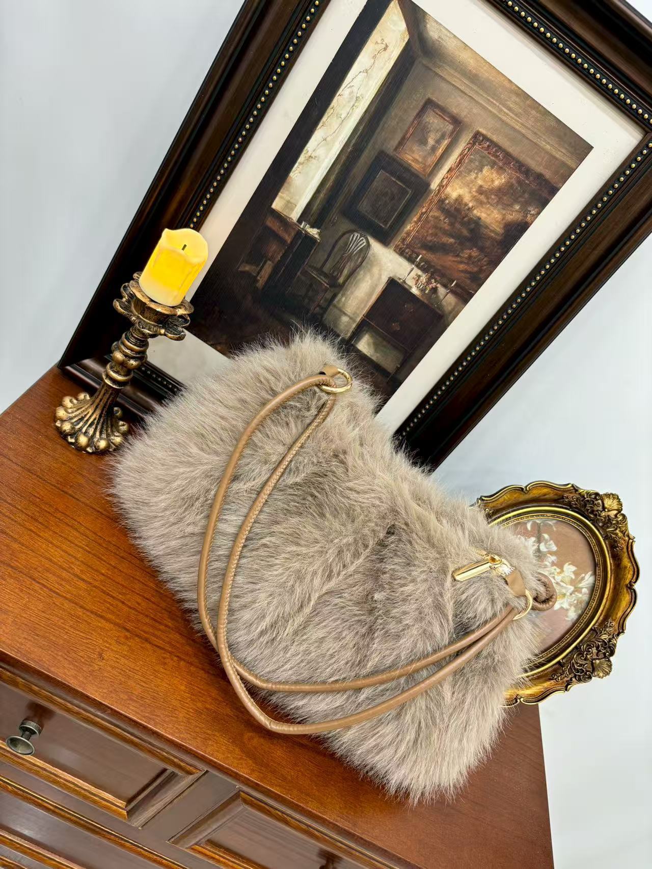 Plush Bag Women's Fashion Casual Portable Underarm Bag