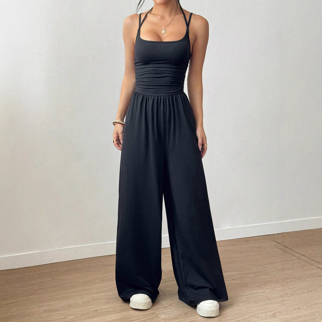 Black Camisole Waist Wide Leg Jumpsuit