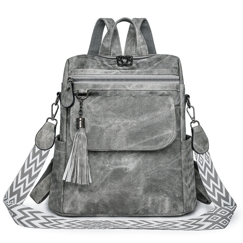 Retro Simple New Tassel Backpack For Women