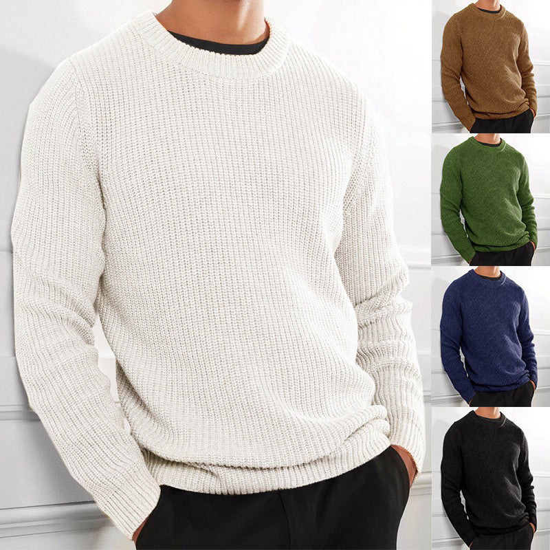 New Men's Casual Knitted Sweater Long Sleeve