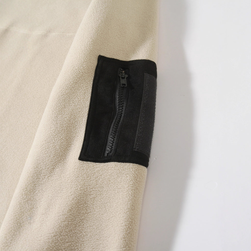 Stand Collar Long Sleeve Pullover Leisure Coral Fleece Coat Men