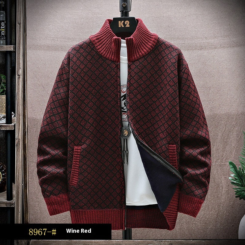 New Men's Casual Zipper Sweater Coat All-matching