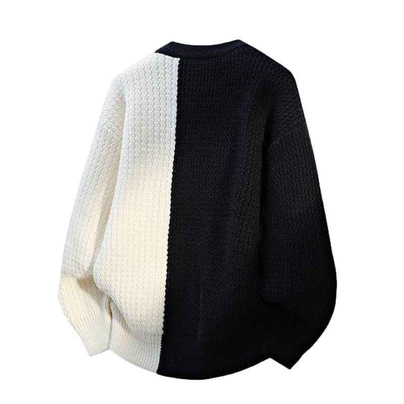Fashion Round Neck Sweater Pullover Loose Sweater Men's Thickened Thermal Bottoming Shirt