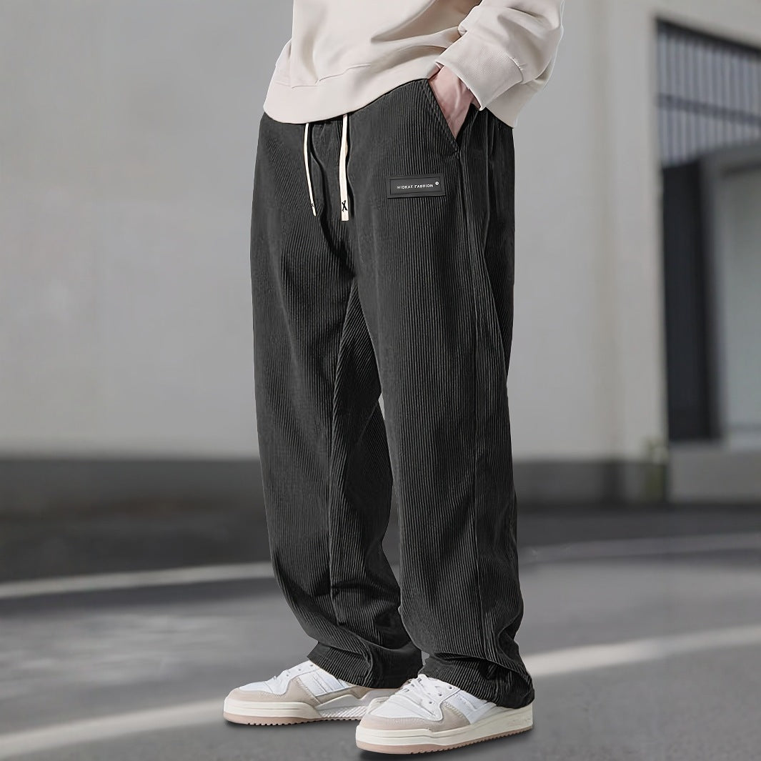 Fashionable European-style American-style Draping Straight Corduroy Trousers