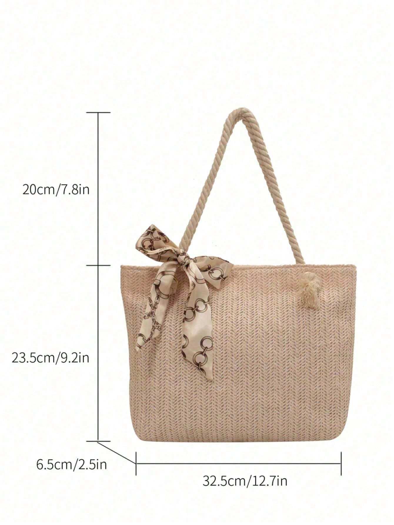 Large-capacity Tote Bag New Fashion Handbag One-shoulder Underarm Bag Straw Casual