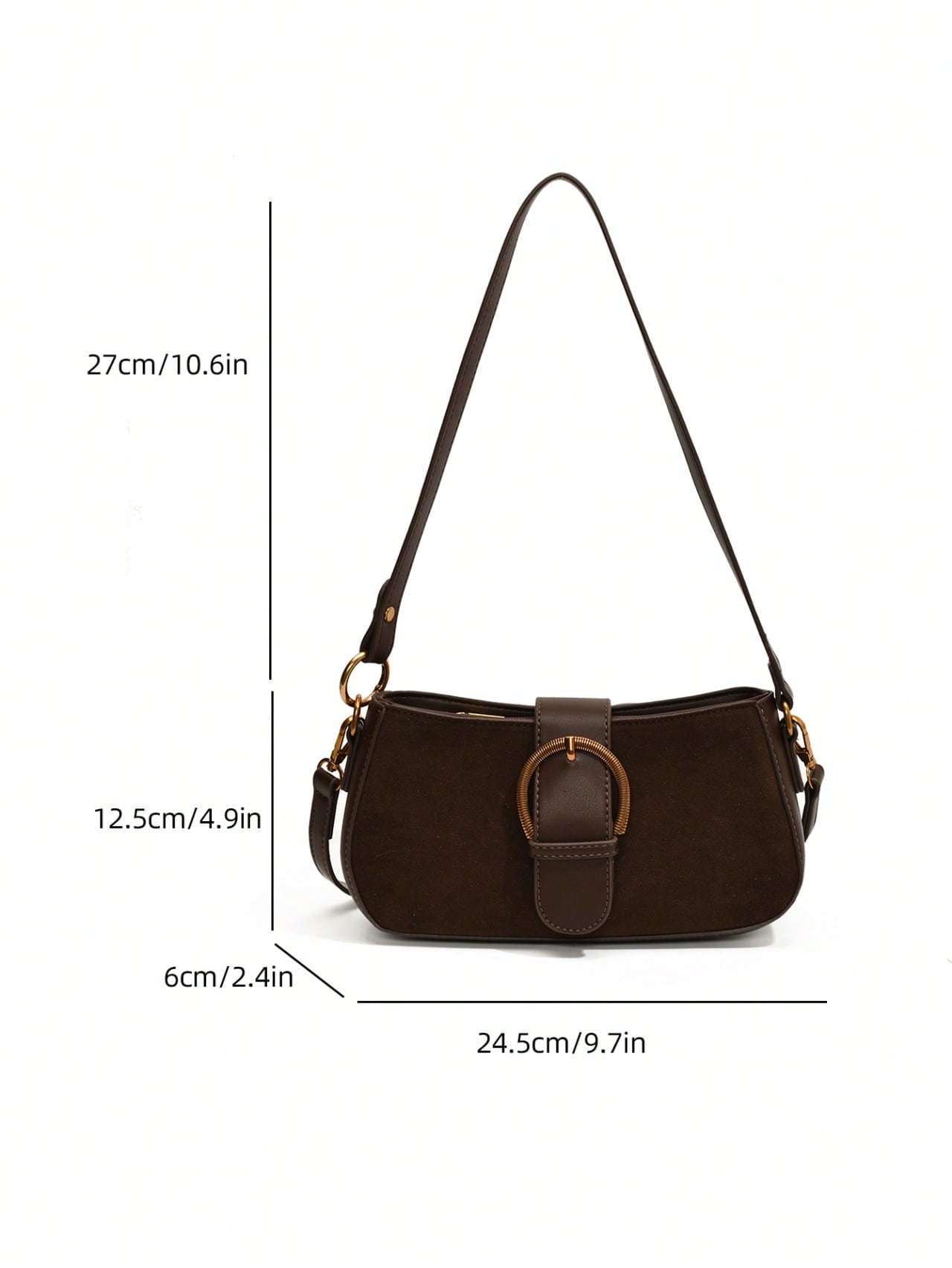 Women Retro Solid Color Dual Strap Suede Shoulder Crossbody Saddle Bag, Autumn And Winter Hot Women Bag, Suede Purse, Newest Fashionable Suede Bag For Women