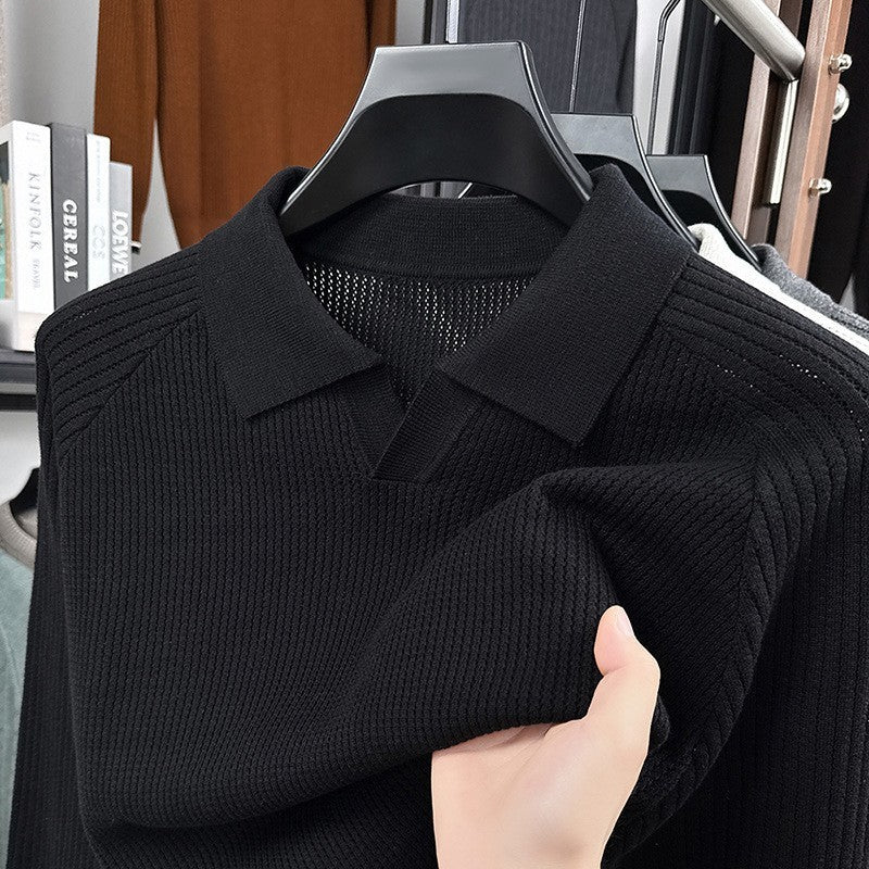 Men's Spring And Autumn Trendy All-matching Scissors Collar All-matching