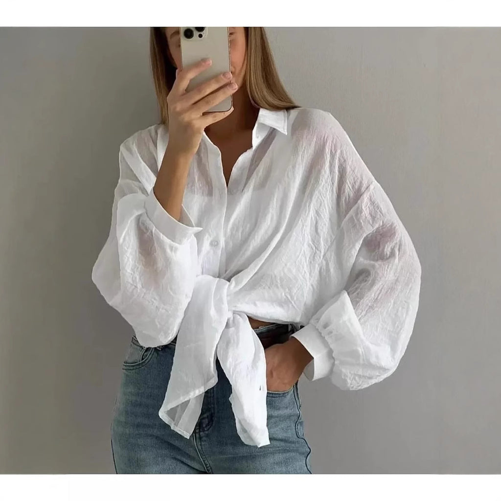 Women's Casual Fashion Solid Color Shirt