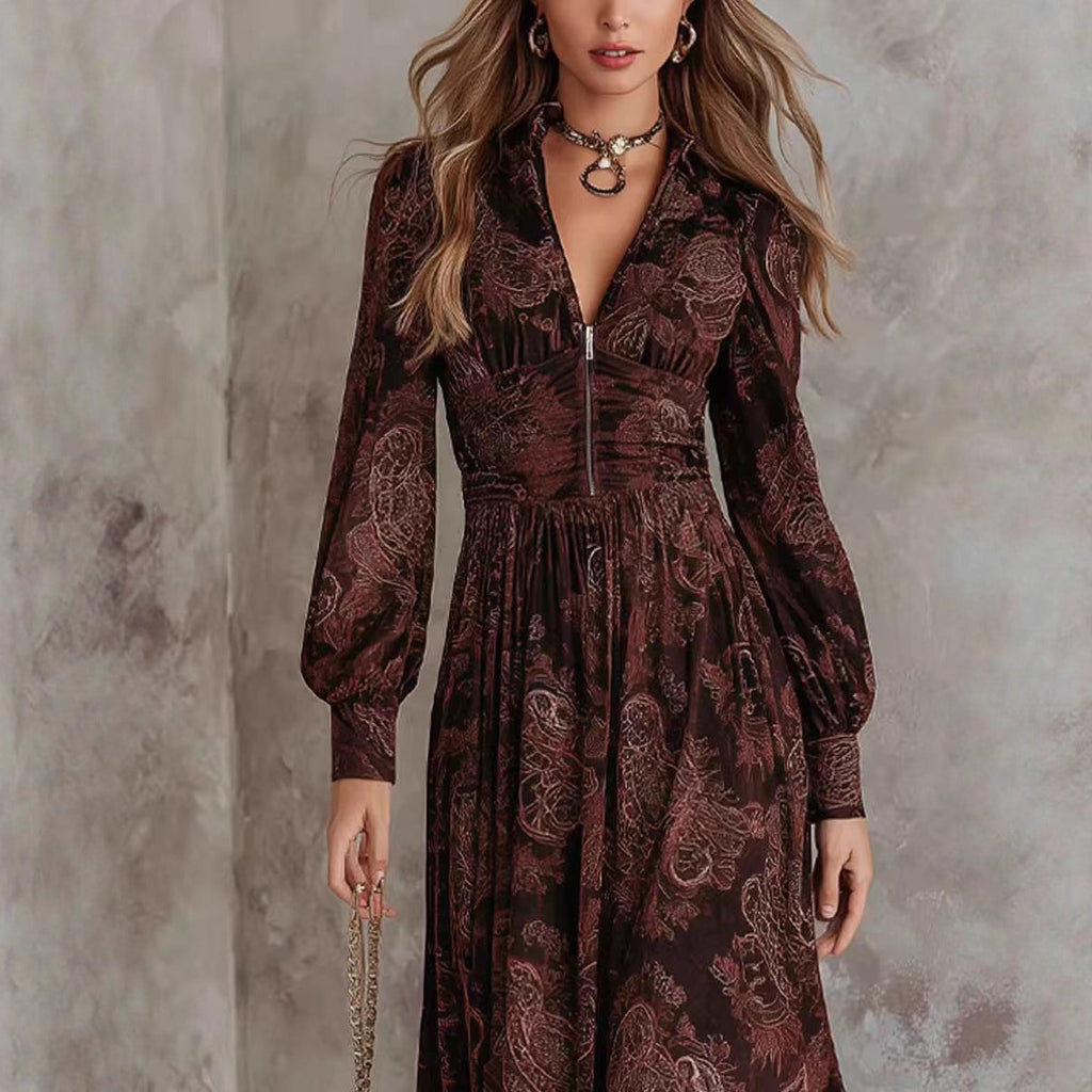 Fashionable High-end Printed Dress For Women