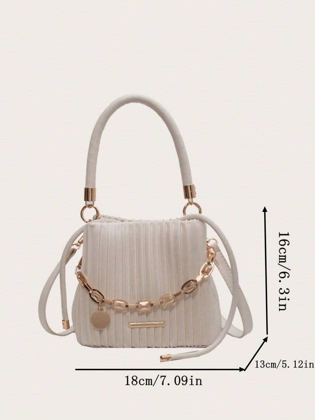 Handbag Pleated Bag Women  Fashion Chain Niche Bucket Bag Personality Shoulder Messenger Bag