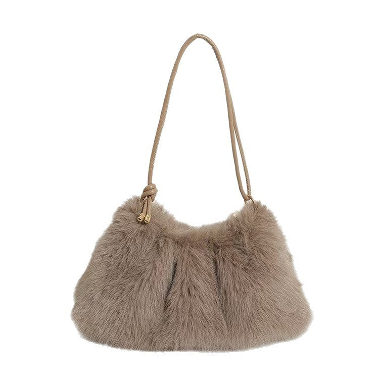 Plush Bag Women's Fashion Casual Portable Underarm Bag