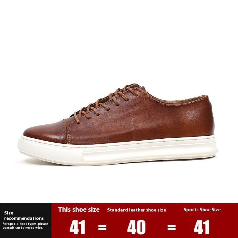 Men's Handmade First-grain Horse Leather Distressed Casual Shoes