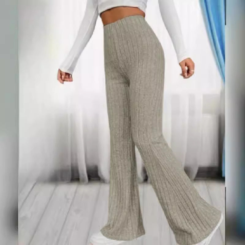 Spring Fashion Elegant Stretch Slim Fit Nude Feel Bell-bottom Pants