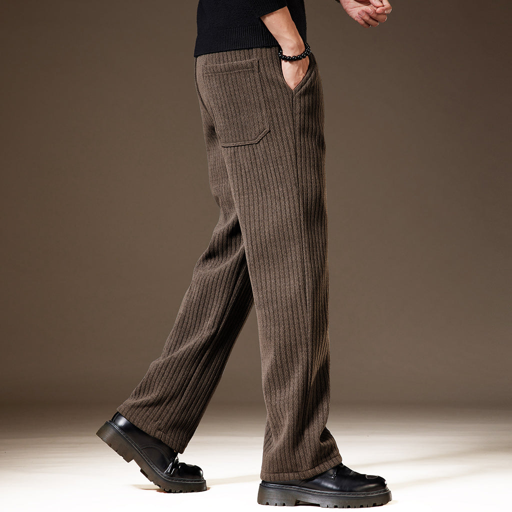 Thick Stripe Velvet Heavy Corduroy Straight Casual Pants