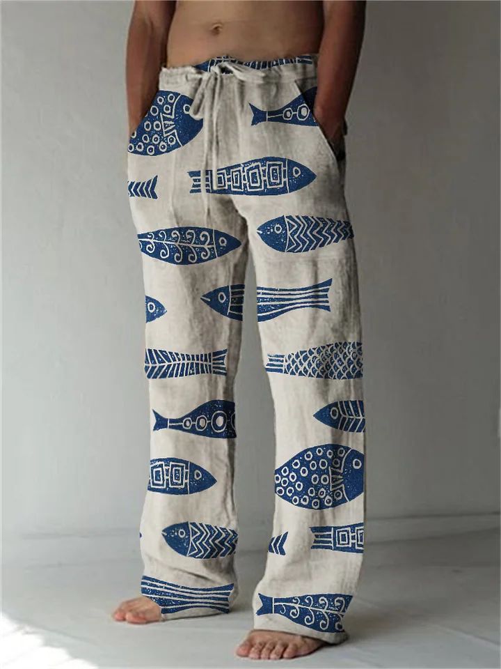 Casual Straight-leg Loose Drawstring Trousers