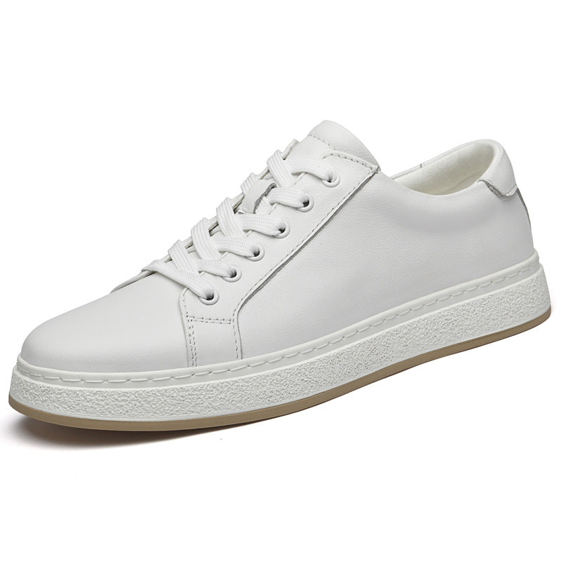 Men's Business Genuine Leather Lace-up Soft Bottom Platform Sneakers