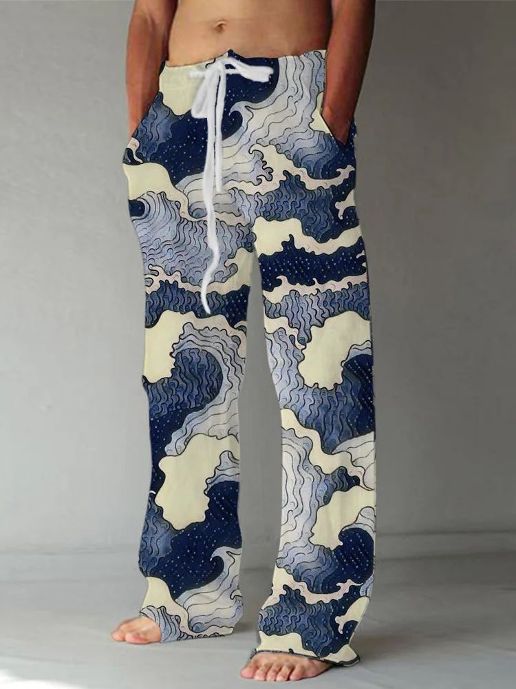 Casual Straight-leg Loose Drawstring Trousers