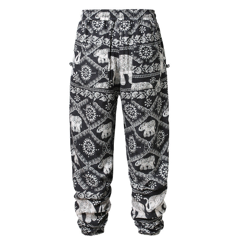 Men's Casual White And Colored Ankle-tied Harem Pants