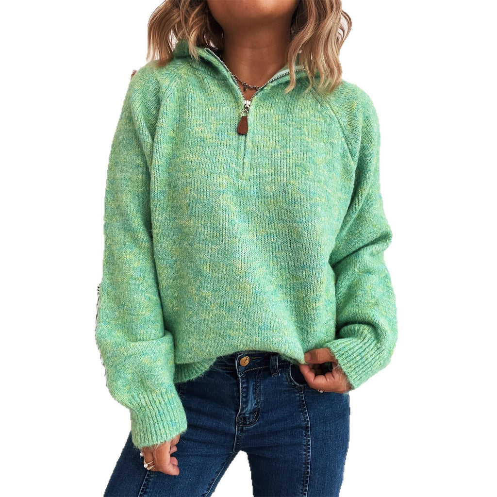 Solid Color Casual Hooded Knitted Sweater For Women