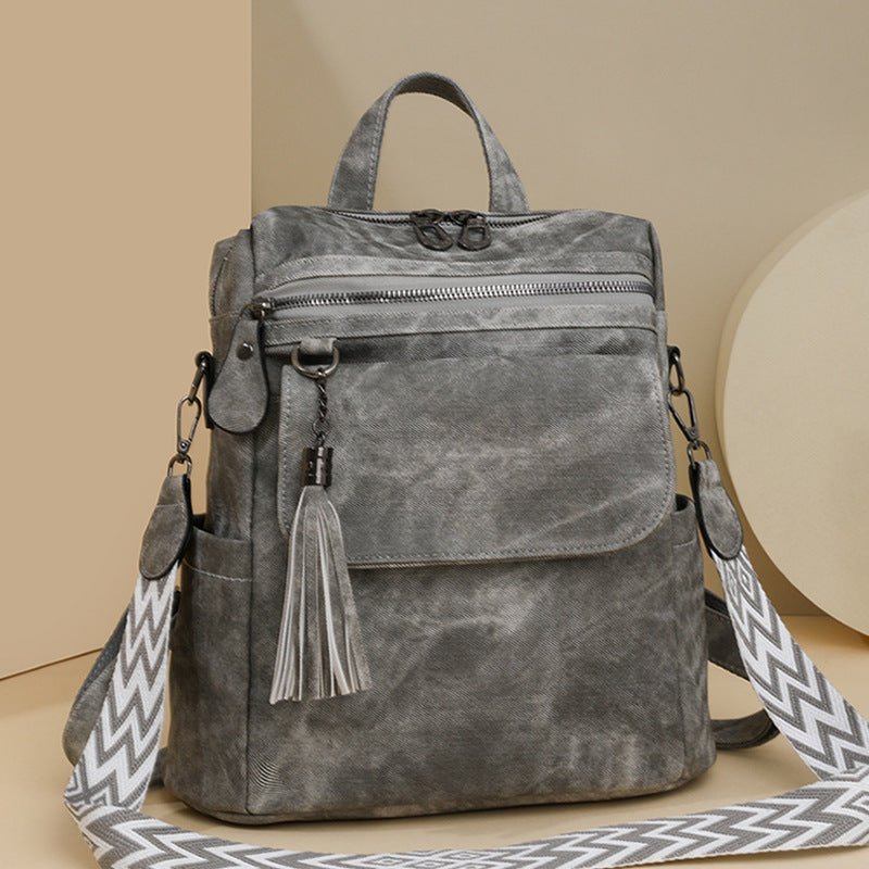 Retro Simple New Tassel Backpack For Women