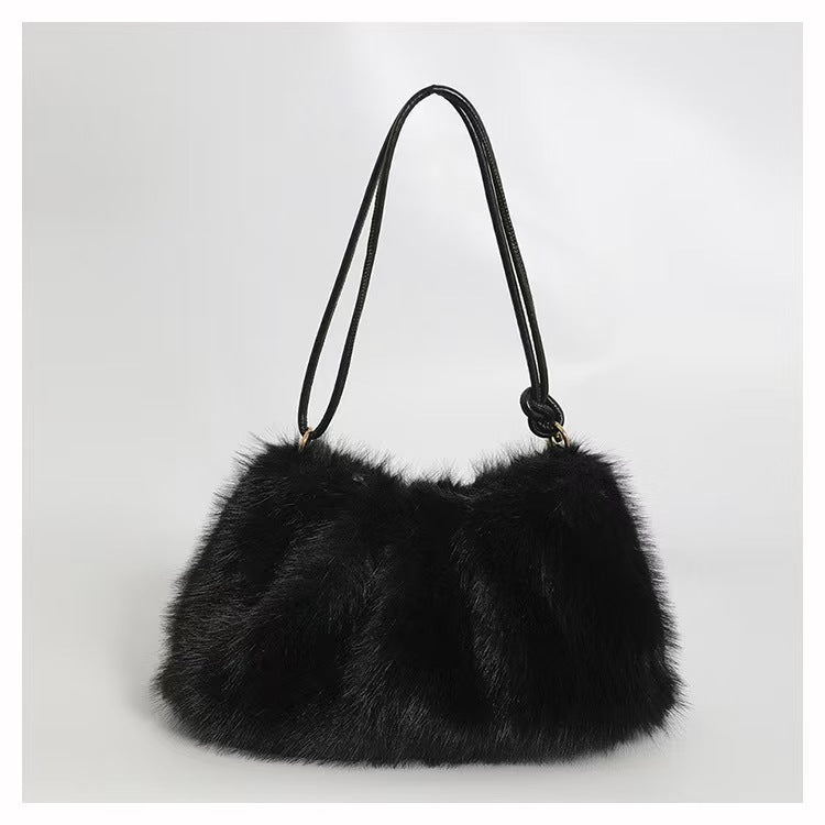 Plush Bag Women's Fashion Casual Portable Underarm Bag