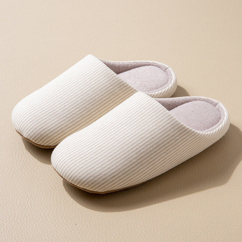 Home Wooden Floor Soft Bottom Deerskin Velvet Bottom Warm Couple Slippers