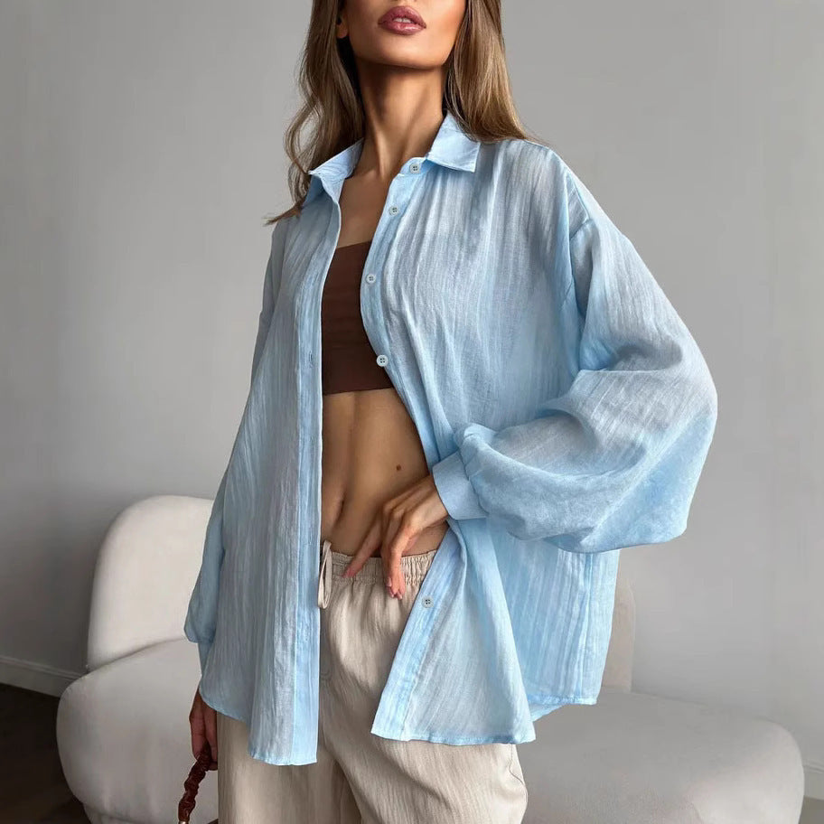 Women's Casual Fashion Solid Color Shirt