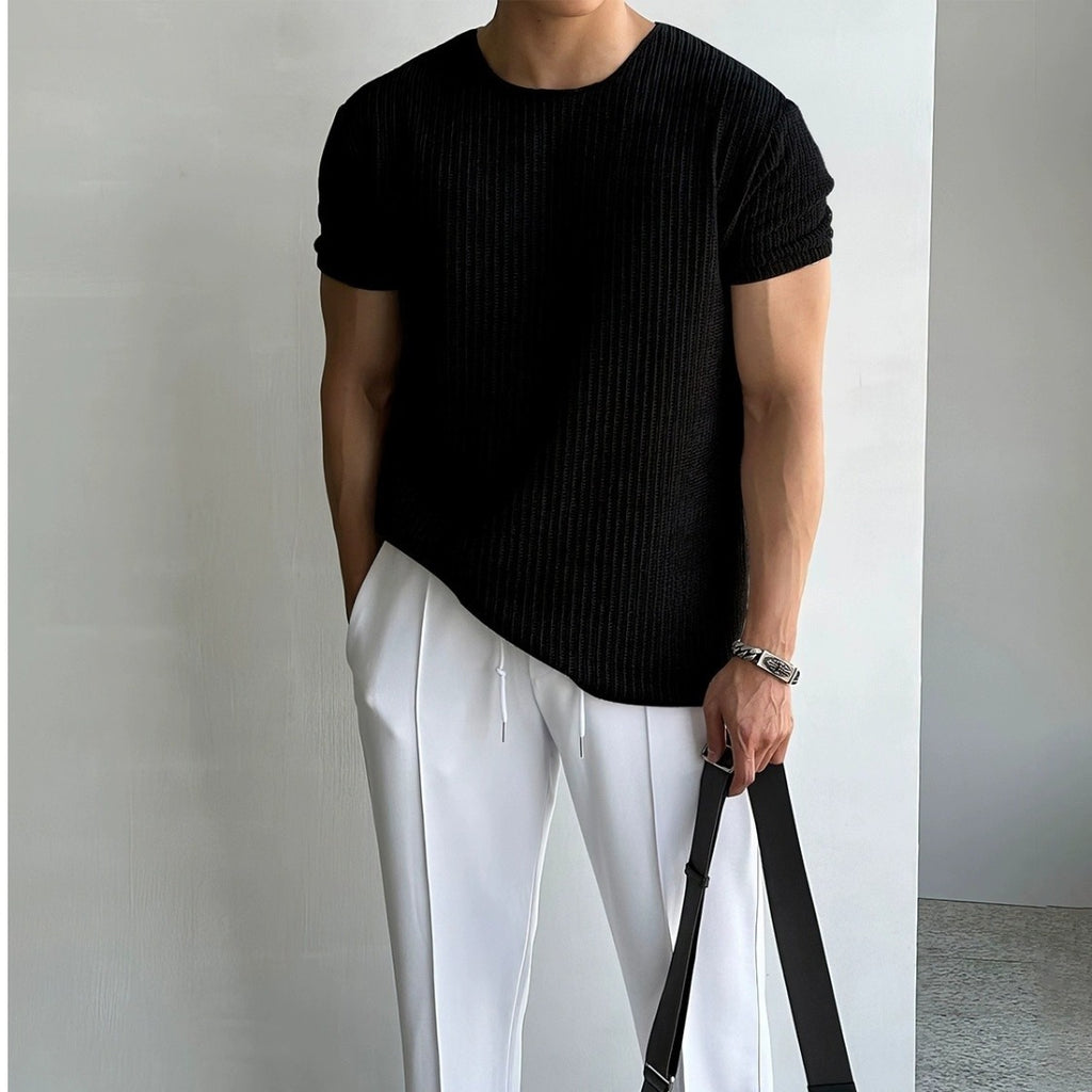 Breathable Short-sleeved Sweater Men's Round Neck T-shirt