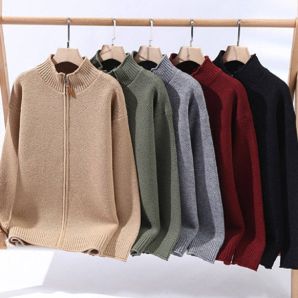 Men's American-style Solid Color Sweater Coat