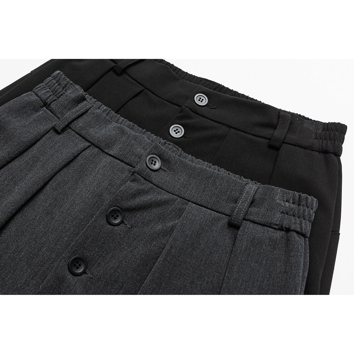 Suit Pants Draping Effect Breasted Placket Trousers For Men