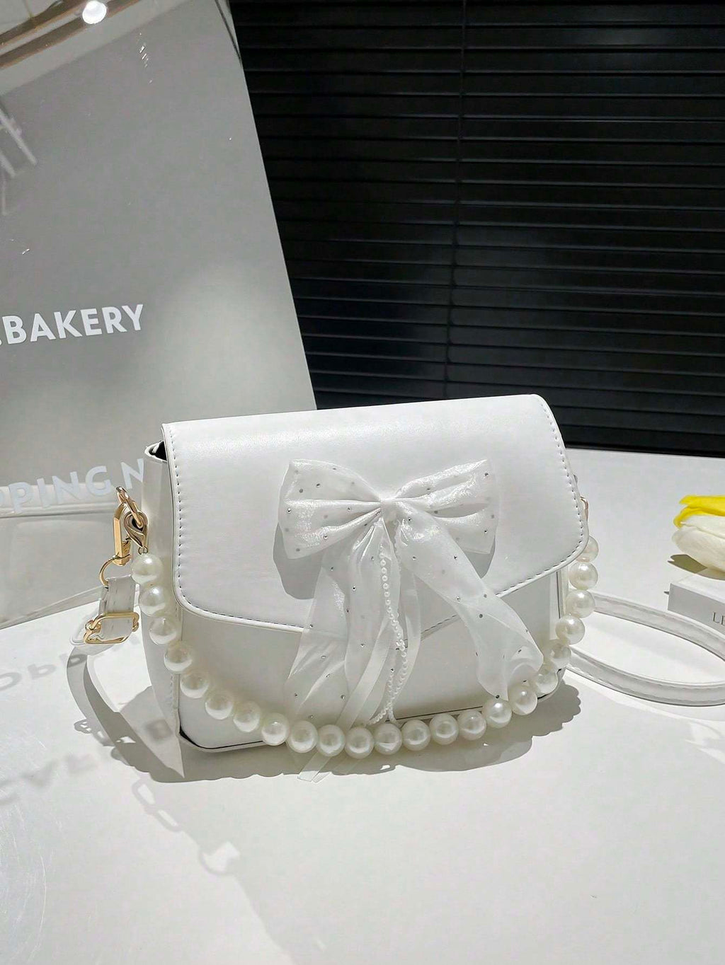 Bowknot Lace Pearl Handbag Fashion Bag Women's Shoulder Crossbody Bag