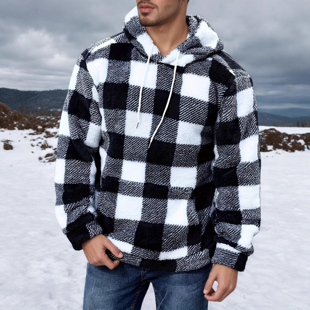 European And American Autumn And Winter Plaid Pattern Imitation Fur Men's Break