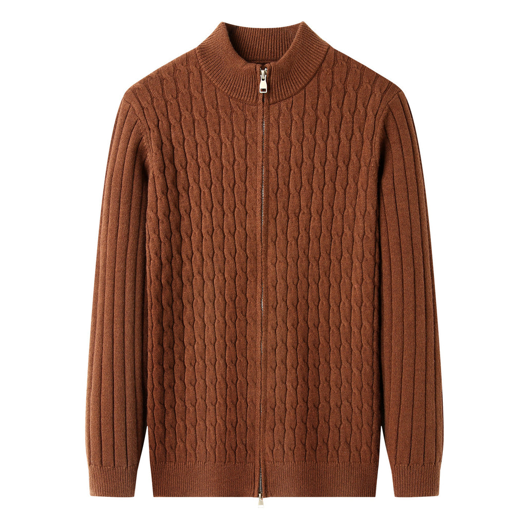 Thick Jacquard Warm Young And Middle-aged Soft Turtleneck Sweater