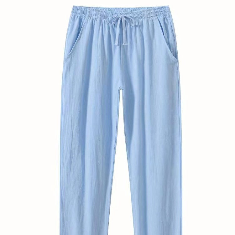 Cotton And Linen Beach Pants Men's Loose Casual