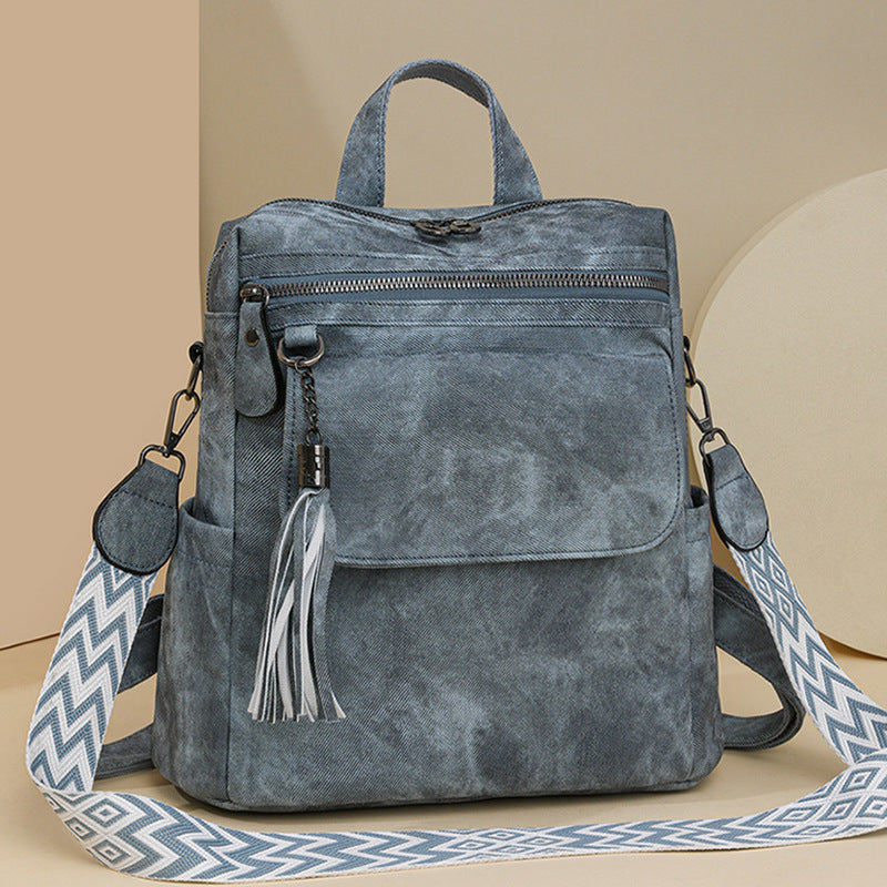 Retro Simple New Tassel Backpack For Women