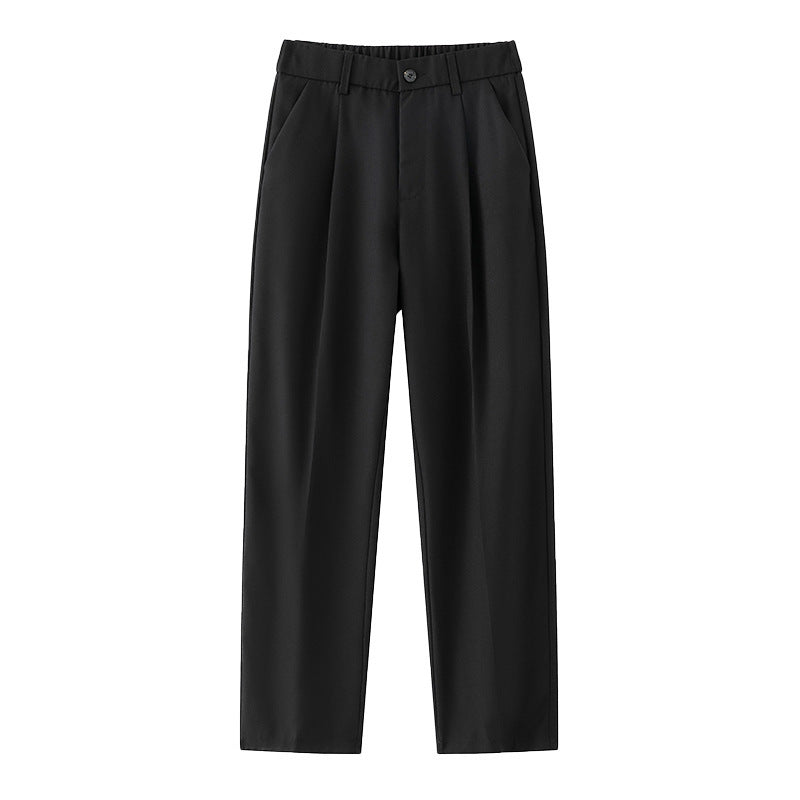 Loose Straight Black Casual Trousers Men