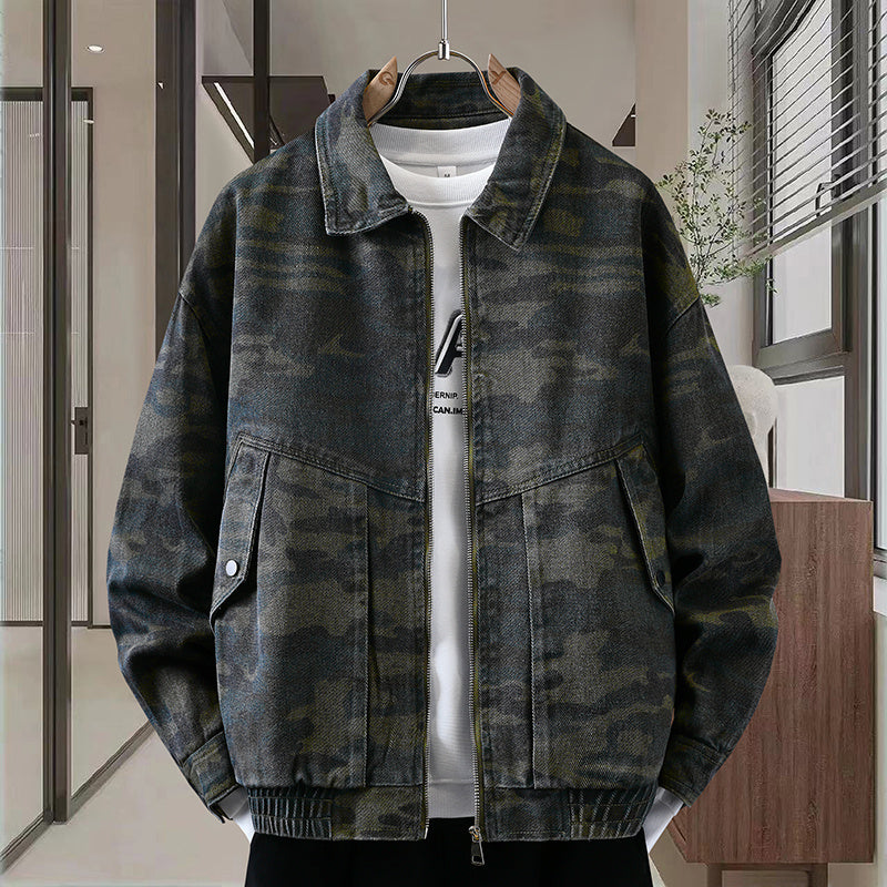Camouflage American Casual Polo Collar Jacket Men's Spring And Autumn