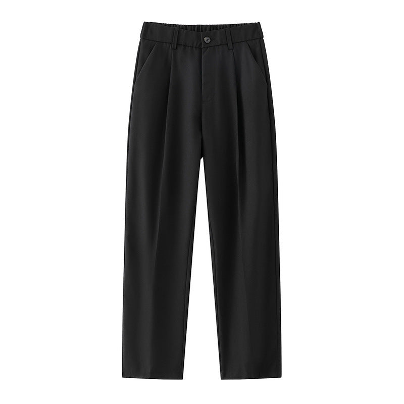 Loose Straight Black Casual Trousers Men