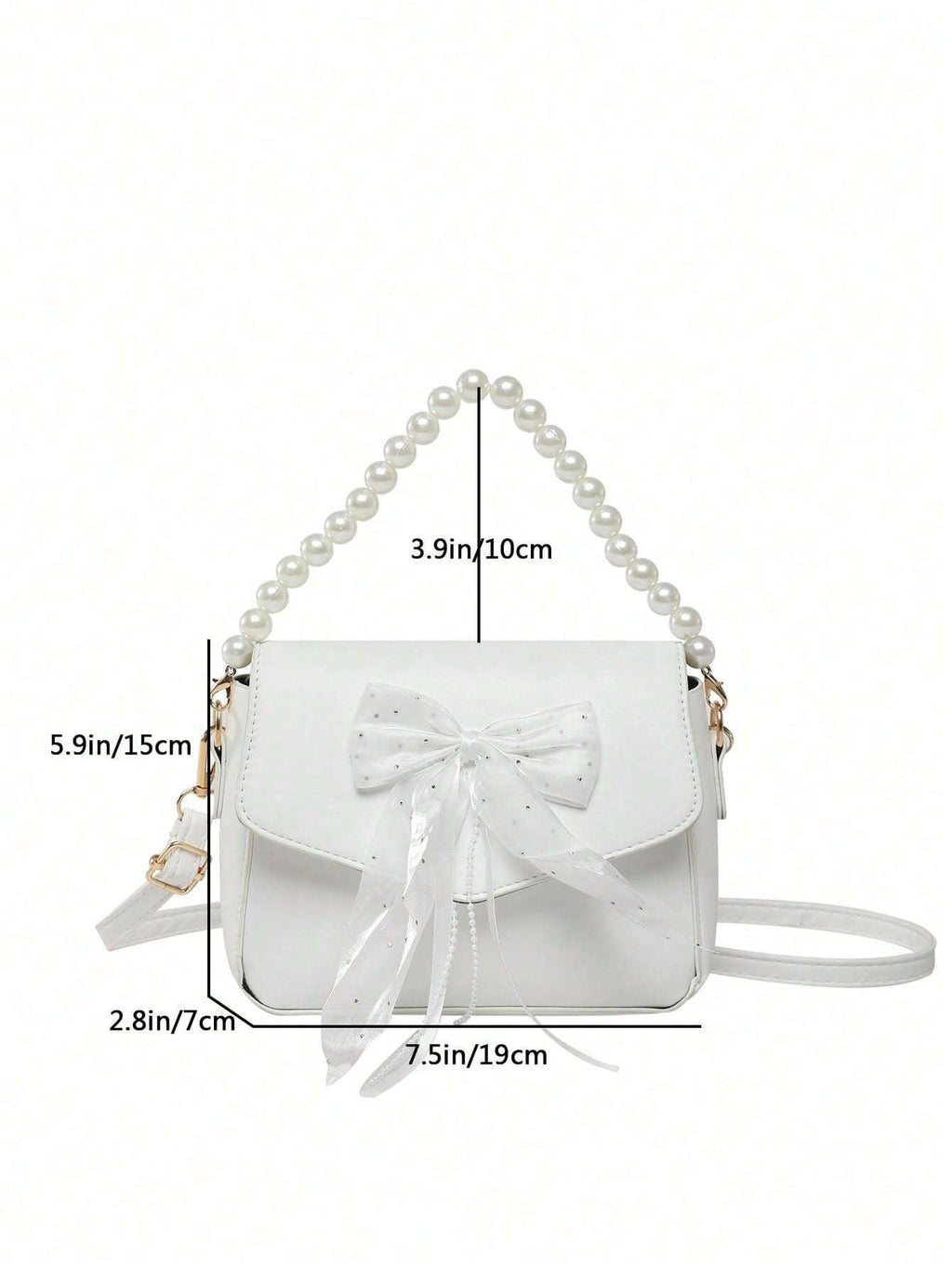 Bowknot Lace Pearl Handbag Fashion Bag Women's Shoulder Crossbody Bag